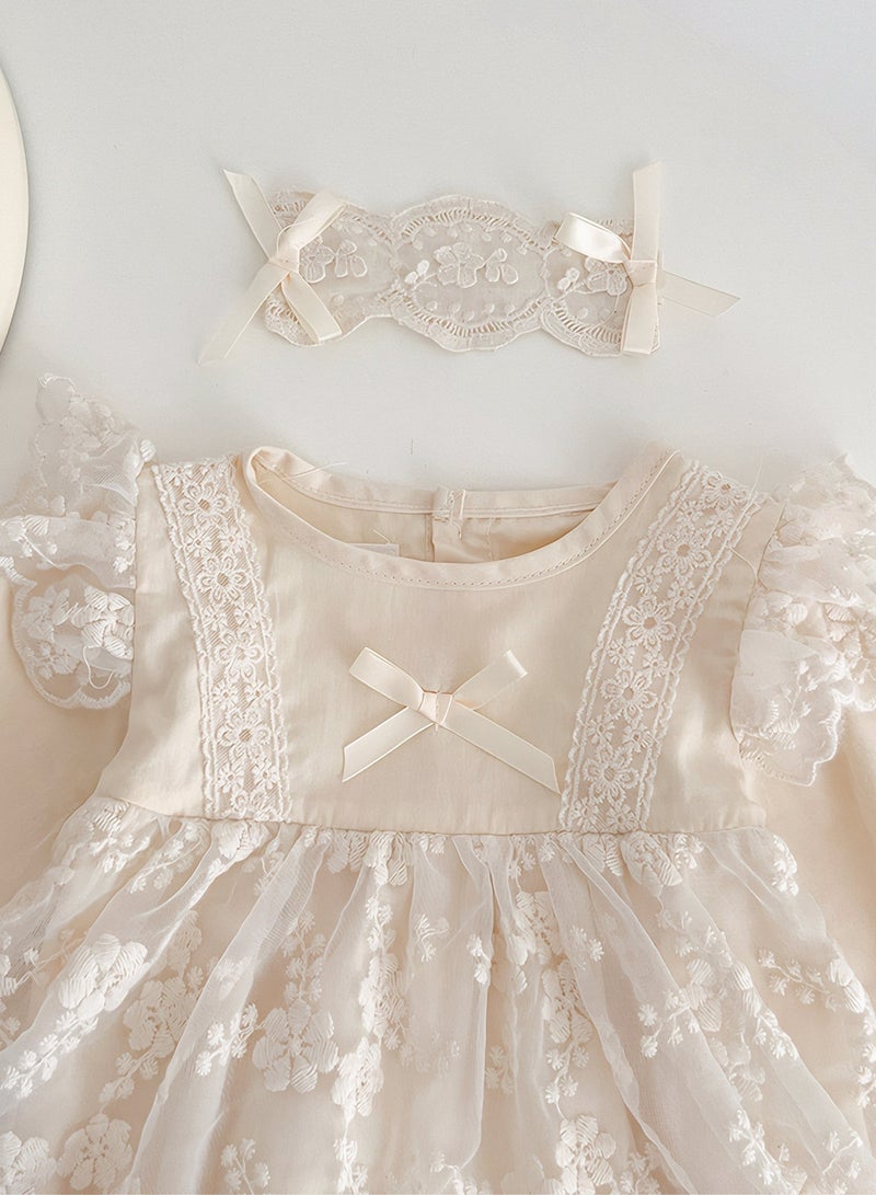 66cm Newborn Lace Romper & Dress Set, Gift for Newborn Baby Girl,Elegant Baby Outfit, Baby Shower Gift for Special Occasions, Perfect Gift for Infants - Image 4