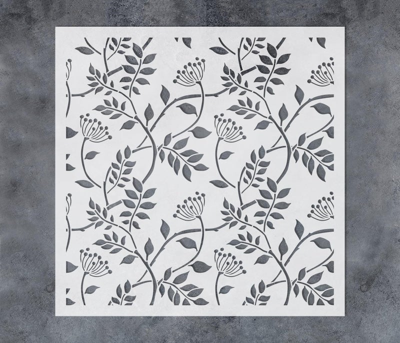 G GSS Designs GSS Designs 12x12Inch Trailing Leaf Pattern Wall Stencil for Painting Botanical Leaves DIY Home Decor Stencils Stencils for Painting on Walls Wood Furniture Crafts - Image 2