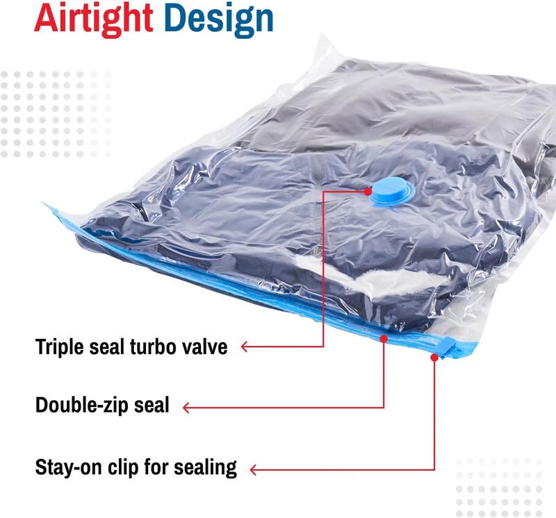 Spacesaver 6 Pack Small Vacuum Storage Bags for Comforters, Blankets & Clothes – Vacuum Sealed Compression Bags with Hand Pump – Space Saver Storage Bags for Bedding, Moving, Travel & Organization - Image 5