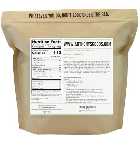 Anthony's Anthonys Brown Rice Flour 5 lb Gluten Free Non GMO Product of USA Vegan - Image 5