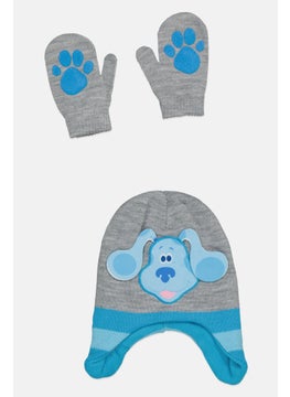 nickelodeon Toddlers Boy 2 Pcs Graphic Bennie And Mittens Set, Grey  - Image 1
