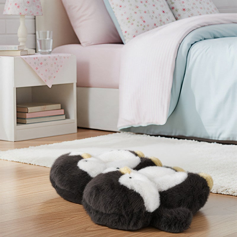 Lucky Kids Funny Cartoon Plush Slippers for Adults – Warm Fleece Memory Foam Indoor Shoes, Soft Cozy House Slippers with Non-Slip Sole for  Women - Image 5