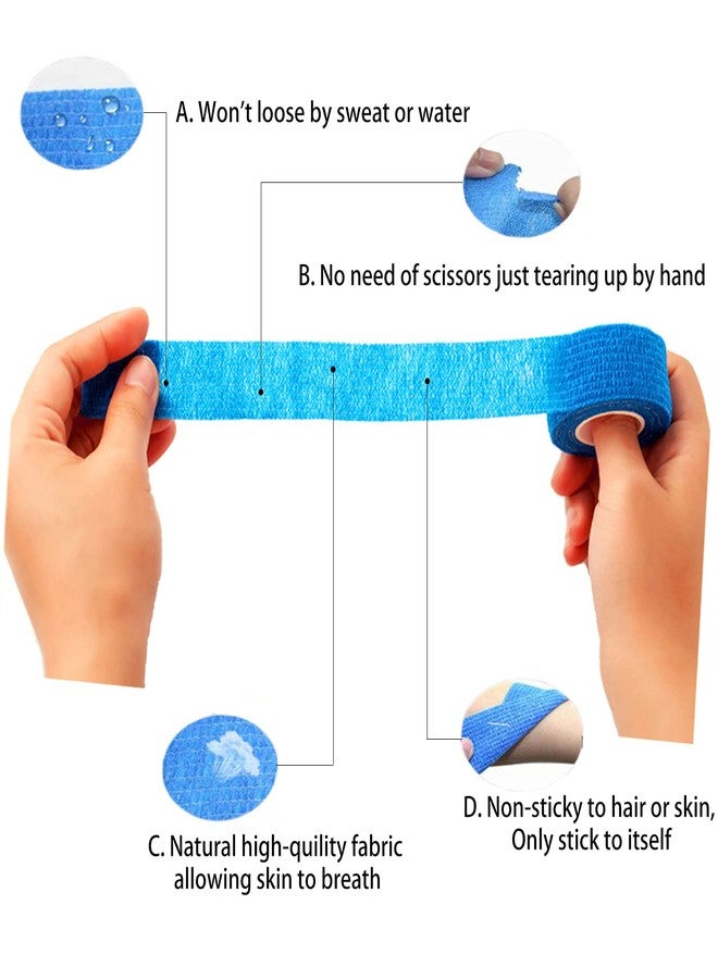 FEILIBAY 15 Pack Cohesive Wrap 1 Inch x 5 Yards Self Adherent Vet Tape for Pets, Elastic Self Adhesive Bandage Wrap for Sports, Finger, Wrist, Ankle (1 Inch, 15 Colors) - Image 3