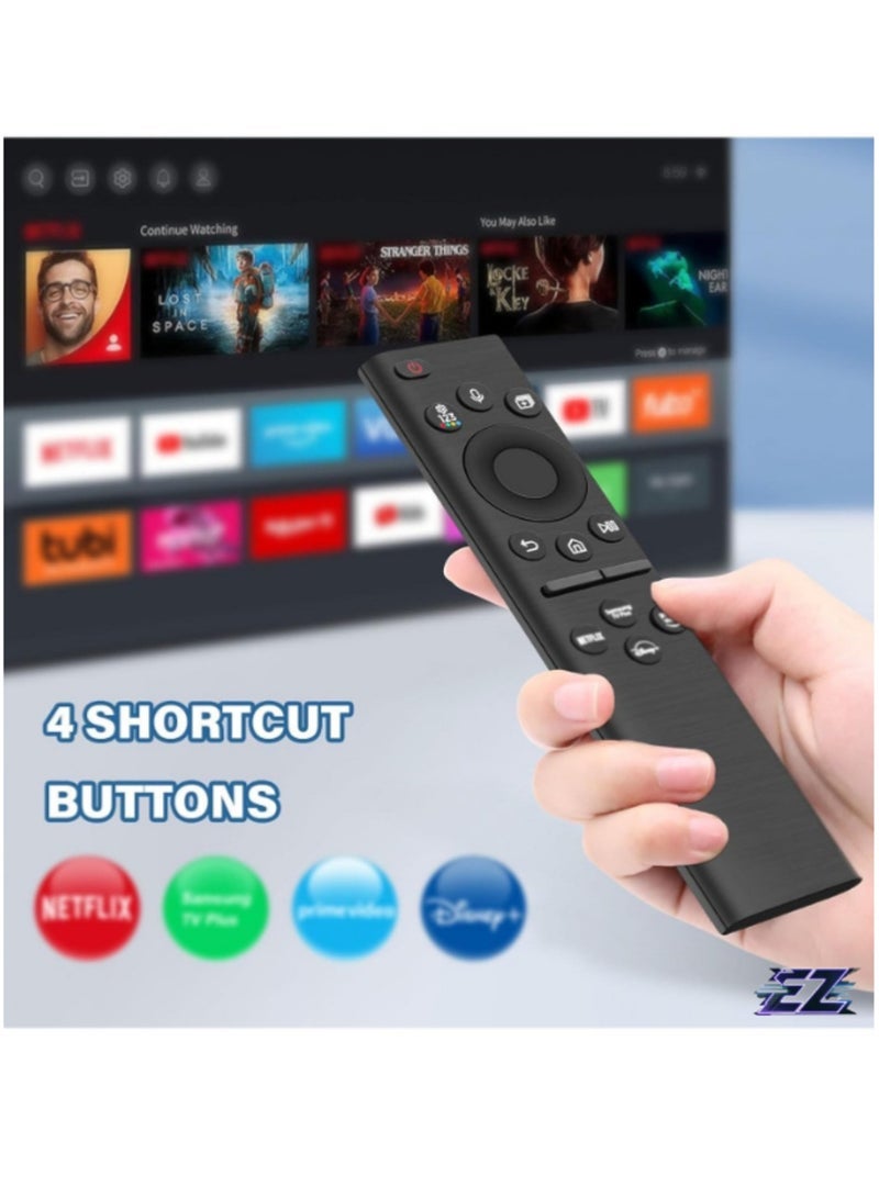 PopZa Solar Voice Replacement Remote for Samsung TVs – Universal Rechargeable with 4 Shortcut Buttons for 2021-2022 Neo QLED Smart 4K Ultra HD Models - Image 2