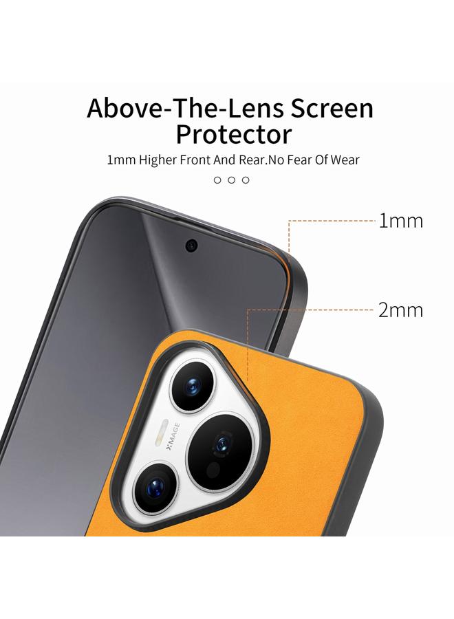 زبون جراب لهاتف Huawei Pura 70 Pro بلون سادة وغطاء خلفي من البولي يوريثان Magsafe Retro - Image 3