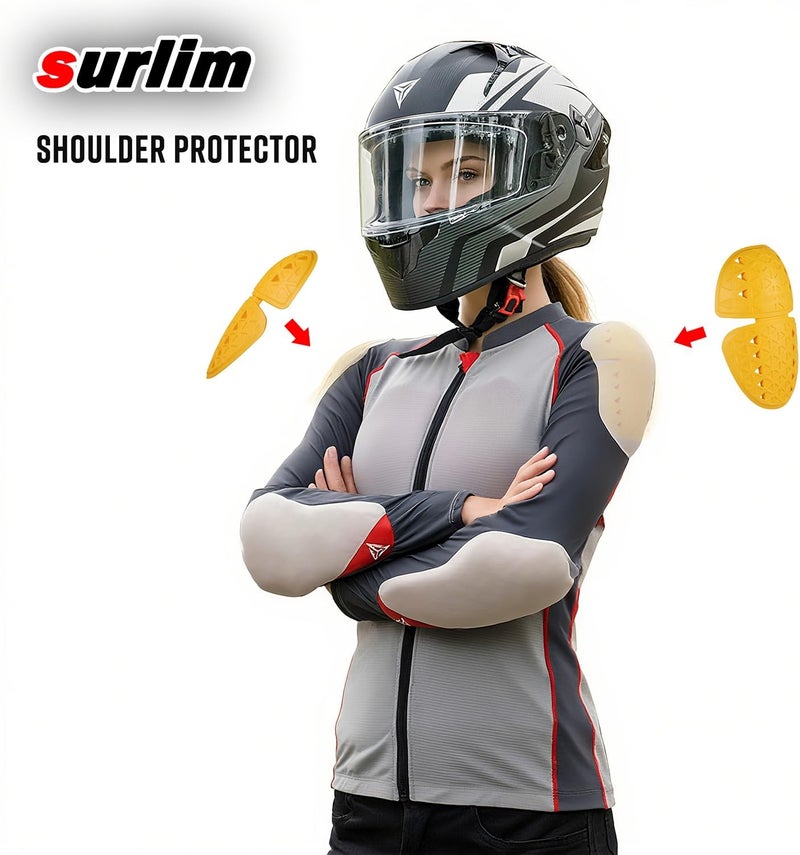surlim Motorcycle Armor Insert Pads CE Level 2 Motorcycle Protector CE Armor for Motorcycle Jackets Pants (LAS-Shoulder Slim[CE Level 2]) - Image 4