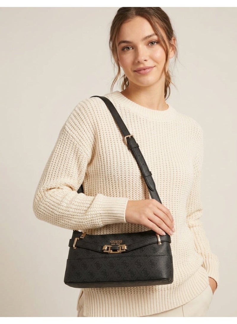 جس حقيبة كتف نسائية من Guess - رمادي/اسود - Image 4