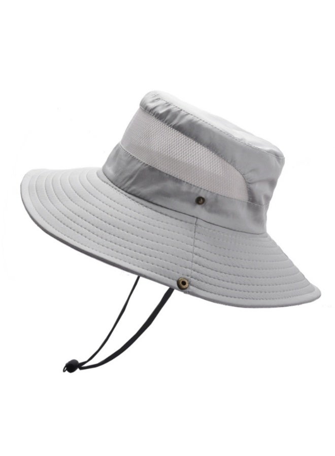 NOVOLAN Bucket Hat Fishing Hat Sun Hat Wide Brim Waterproof Breathable Summer Mesh Breathable Fisherman Hat Men Outdoor Hiking Hat Women Big Brim Bennie Hat Sun Protection (Light grey) - Image 1