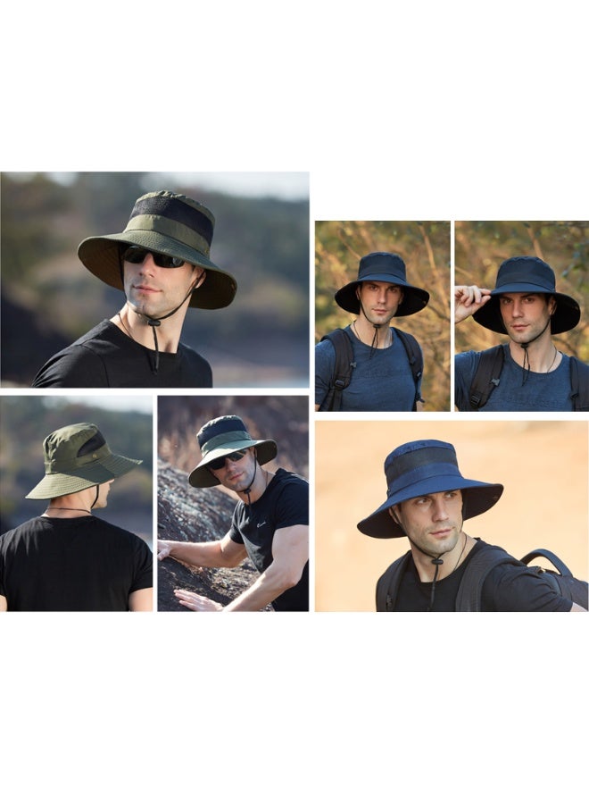 NOVOLAN Bucket Hat Fishing Hat Sun Hat Wide Brim Waterproof Breathable Summer Mesh Breathable Fisherman Hat Men Outdoor Hiking Hat Women Big Brim Bennie Hat Sun Protection (Light grey) - Image 5