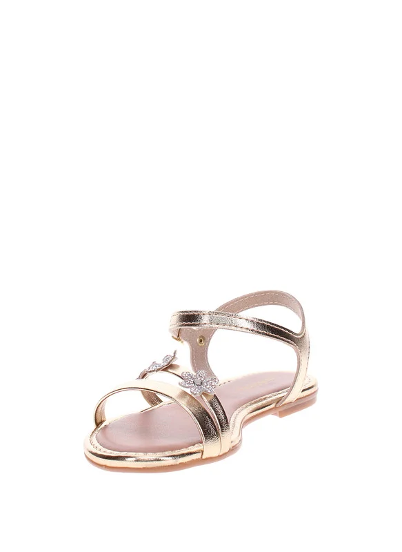 موليكينها Molekinha Infant Girls Sandals With Back Strap Gold | Made In Brazil