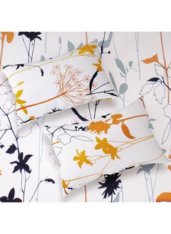 Story@Home Story@Home Metro Gold 186 TC 100% Cotton Floral Pattern Double Bedsheet With 2 Pillow Cover, White  - Image 3