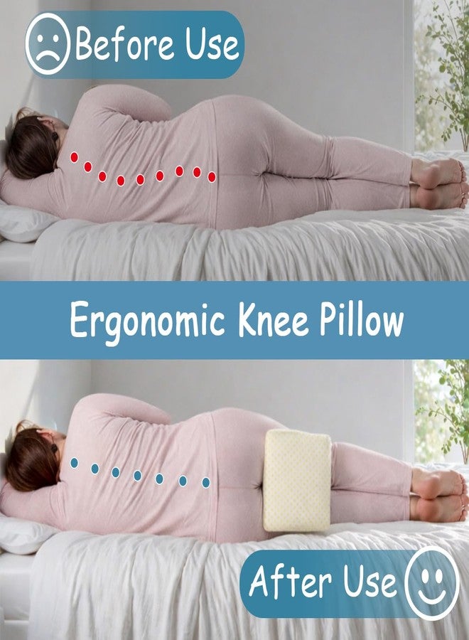 King Mills Plus Size Knee Pillow for Sleeping, Extra Large Side Sleeper Pillow Between Legs, Memory Foam Ergonomic Leg Pillow for Back Pain nd Sciatica, Two Replaceable Cover - Image 4