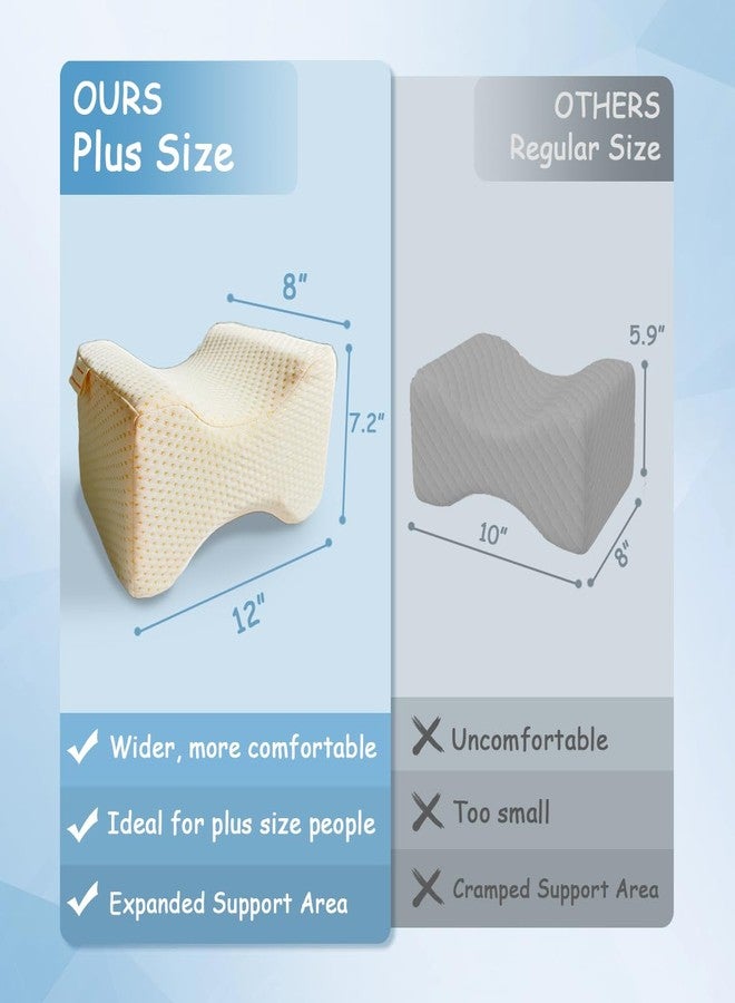 King Mills Plus Size Knee Pillow for Sleeping, Extra Large Side Sleeper Pillow Between Legs, Memory Foam Ergonomic Leg Pillow for Back Pain nd Sciatica, Two Replaceable Cover - Image 2