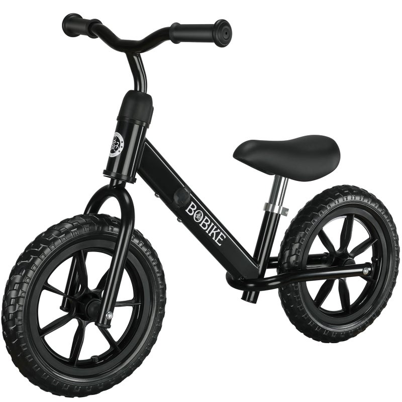 Bobike Toddler Balance Bike Toys for 2 to 5 Year Old Girls Boys Adjustable Seat and Handlebar NoPedal Training Bike Best Gifts for Kids Black - Image 2