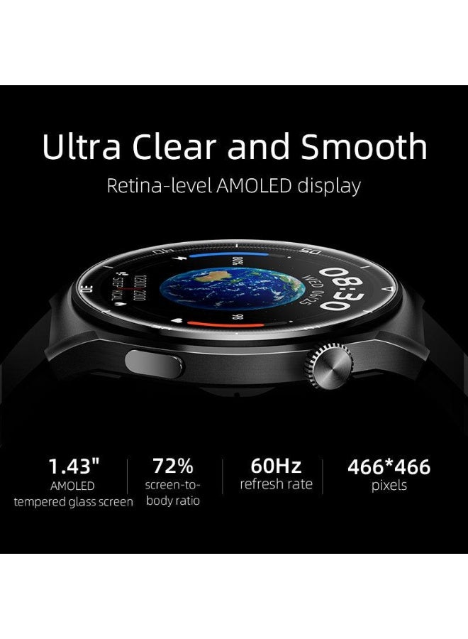 كيو سي واي GT2 Smart Watch With Bluetooth 5.0 Call And Messages 1.43-inch 60HZ AMOLED Display Heart SpO2 Sleep Monitor Long Battery Life Touch Control APP White White - Image 3