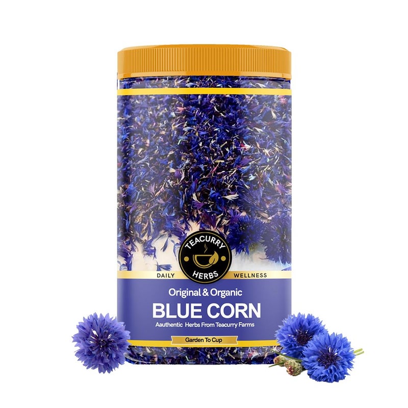 TEACURRY Organic Blue Cornflower Petals (30 Grams) - Supports Better Digestion, Promotes Relaxation and Calmness, Enhances Wellness - All Natural - Image 1