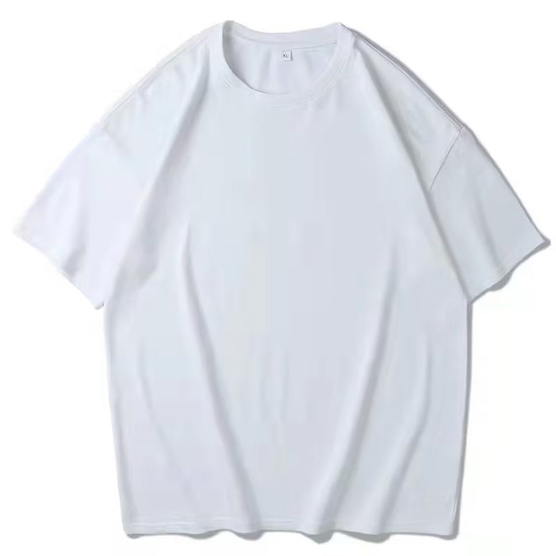 Foreign Trade Pure Cotton Heavyweight Thickeneded Cotton Short-Sleeved T-Shirt Men's Summer Off-Shoulder Tops Round Neck Bottoming Shirt for Men - Image 3