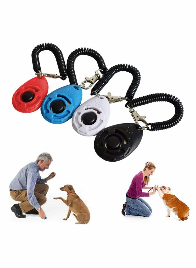 Generic 4 Pack Pet Trainer, SYOSI Dog Training Clicker with Wrist Strap, Pet Training Clicker with Big Button Effective Behavioral Training Tool for Cats Birds Puppy Recall  - Image 1