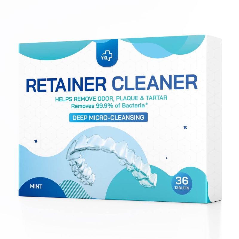 Retainer Denture Cleaner Tablets 1 Months Supply 36 pcs Dental Retainers for Aligner Mouth Night Guards False Teeth Whitening Removes Odor Plaque