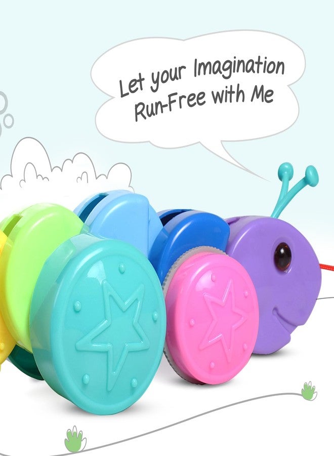 FIRSTCRY INTELLISKILLS Intelliskills Premium Colourful Rainbow Caterpillar Pull Along Toy for Kids,Pull String Toy for 3+Years,Early Walking&Motor Skill Development,Pulling Toys with Rattle Sound,BIS Certified,Birthday Gift - Image 5