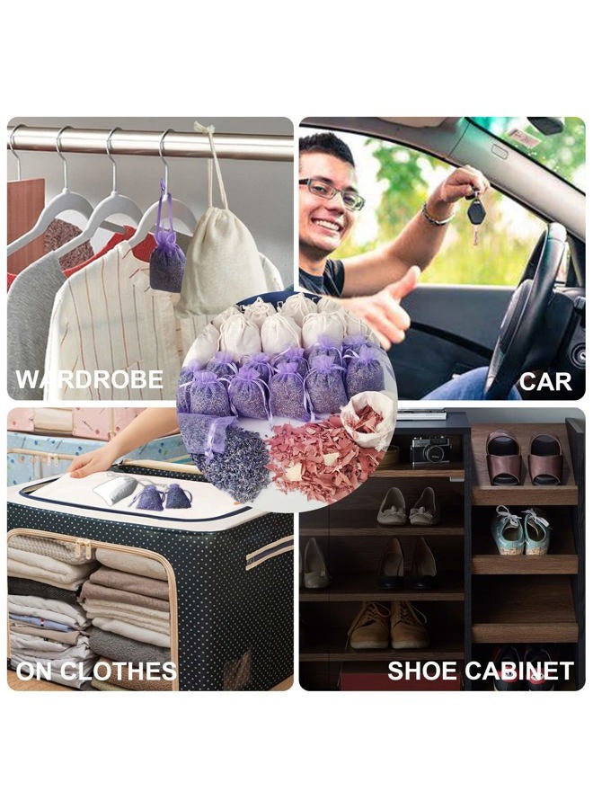 Cedar Space Cedar Blocks for Clothes Storage Set of 24, Cedar Sachets 12-Pcs Lavender Sachets 12-Pcs, 100% Aromatic Red Cedar Accessories for Wardrobes Closets and Drawers - Image 4