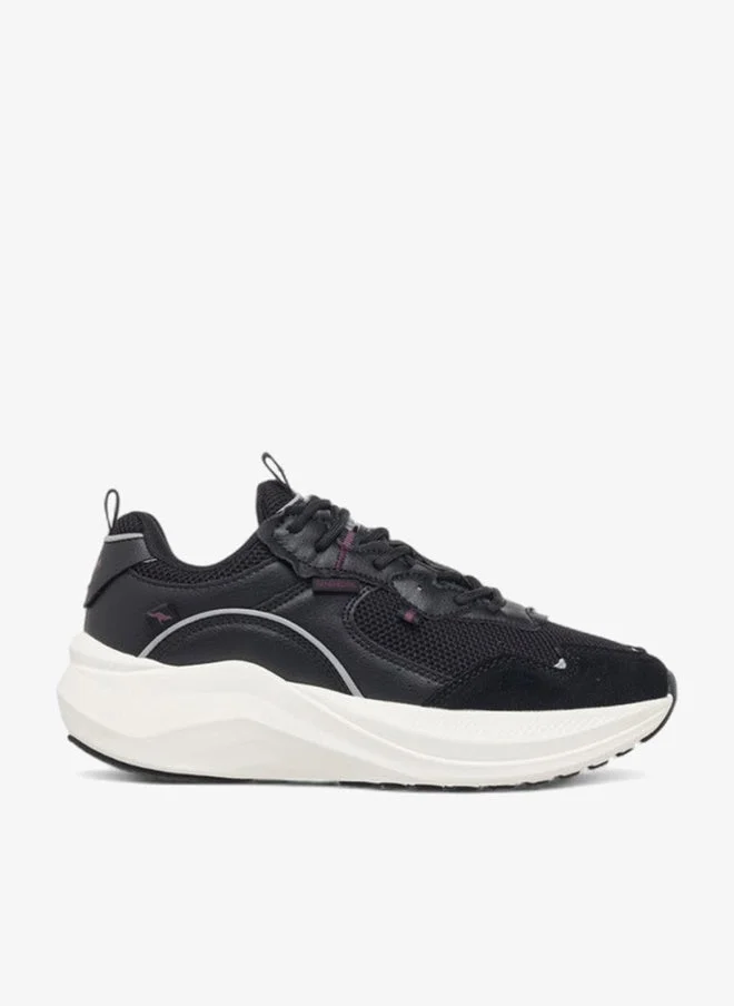 Kangaroos BLACK Women's Panelled Sports Shoes with Lace-Up Closure for Women | Best Price UAE