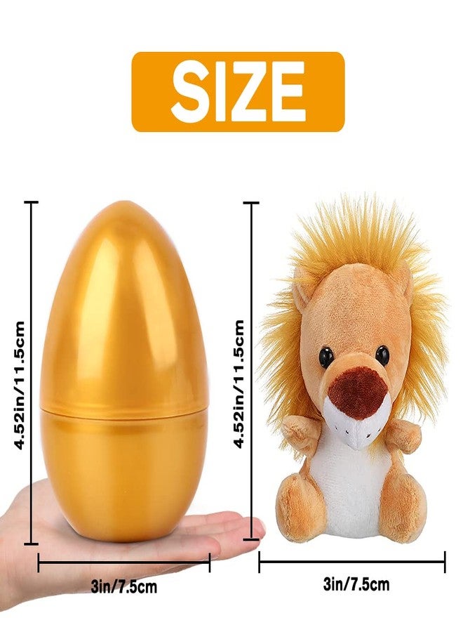 YUJUN 6pc Easter Eggs with Plush Animal Toys, Mini Stuffed Animals for Kids Party Favors, Basket Stuffers & Egg Fillers - Image 3