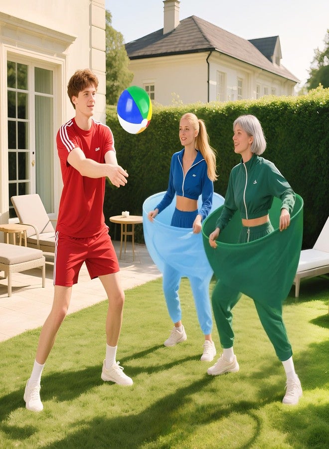 ROMANKAS Grandma Pants Outdoor Game 4 PCS Fun Party Game Pants with 16 Bouncy Balls and 1 Air Pump (Random Colors) Granny Pants Outdoor Games for Adults and Family Entertainment Group Activities - Image 2