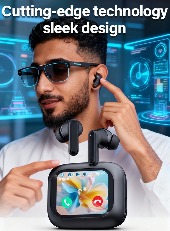 Hi-Fi Wireless In-Ear Bluetooth Earbuds: Active Noise Cancellation, Translation & Touchscreen Display - Image 1