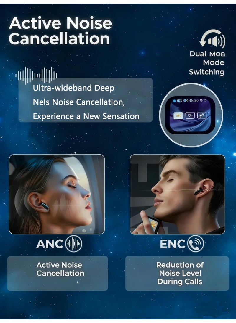 Hi-Fi Wireless In-Ear Bluetooth Earbuds: Active Noise Cancellation, Translation & Touchscreen Display - Image 2