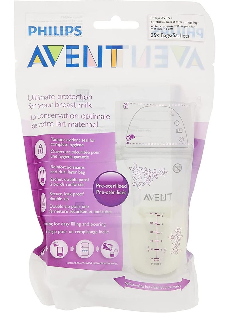 Philips Avent Breast Milk Storage Bags – 180ml, 25 Count, White (SCF603/25) - Image 4
