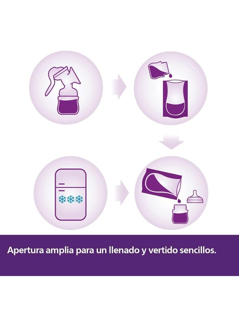 Philips Avent Breast Milk Storage Bags – 180ml, 25 Count, White (SCF603/25) - Image 2