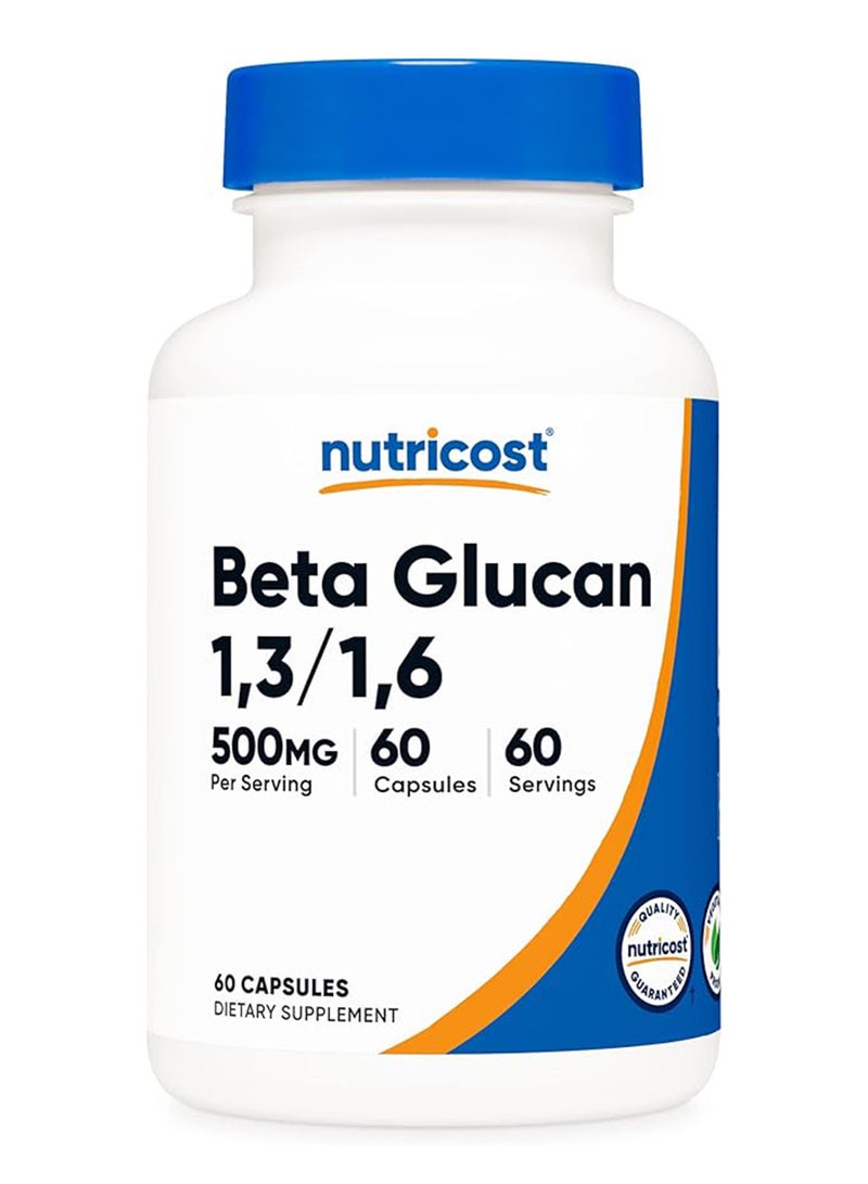 Nutricost Beta Glucan 1,3 And 1,6, 500 mg, 60 Capsules