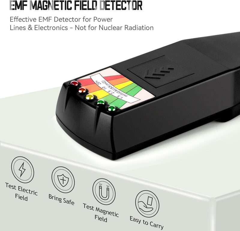 Portable LED EMF Electromagnetic Field Ghost Hunting Detector Paranormal Equipment Tester 50Hz-20000Hz Black - Image 2