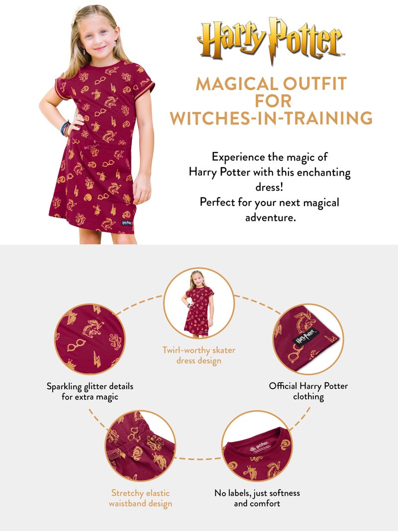 Harry Potter Dress | Girls Summer Dress Girlsâ€™ Dresses Size 8 Red - Image 4