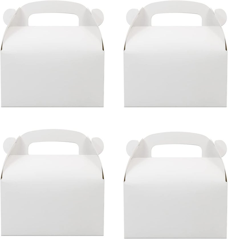Oletx 30-Pack White Party Favor Treat Boxes, Goodie Gable Paper Gift Boxes with Handles. Perfect for Wedding, Birthday, Graduation, Babyshower. - Image 1