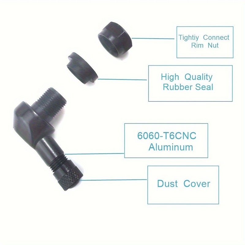 2 Pcs 90 Degree CNC Tire Valve Stems With 10 11.3Mm Install Tool For Motorcycles - Image 3