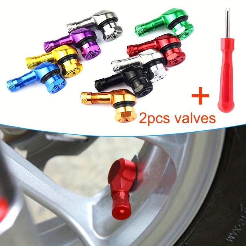 2 Pcs 90 Degree CNC Tire Valve Stems With 10 11.3Mm Install Tool For Motorcycles - Image 1