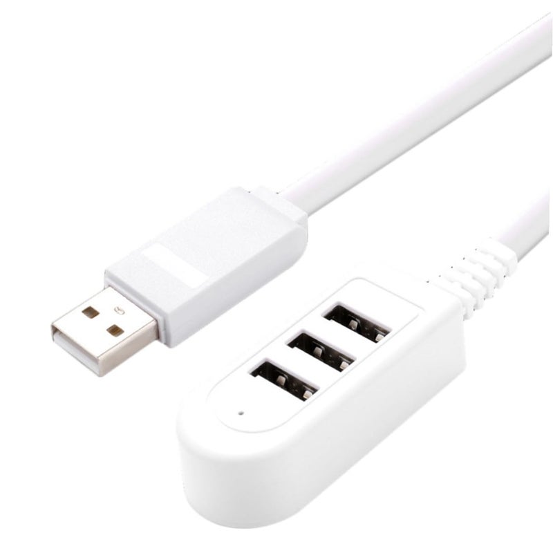 محور USB متعدد المنافذ كابل تمديد 0.25 متر أبيض شاحن سريع 3 أمبير للمنزل والمكتب والكمبيوتر - Image 2