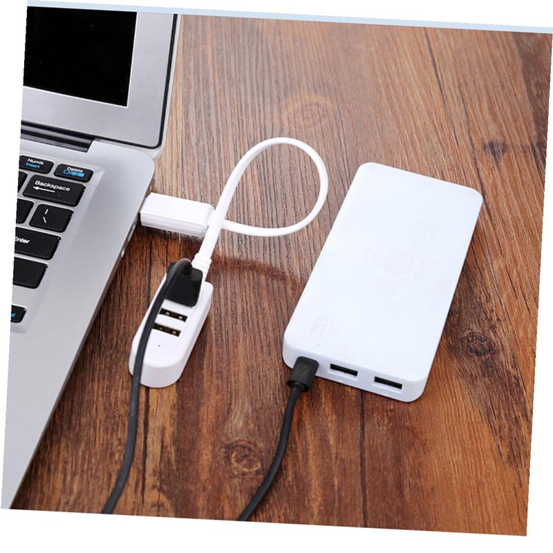 محور USB متعدد المنافذ كابل تمديد 0.25 متر أبيض شاحن سريع 3 أمبير للمنزل والمكتب والكمبيوتر - Image 4