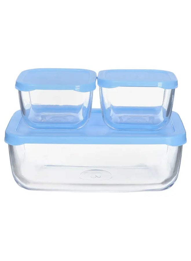 Paşabahçe Pasabahce Snowbox Set 1200cc + 2×275cc – 3-Piece Airtight Food Set BL - Image 3