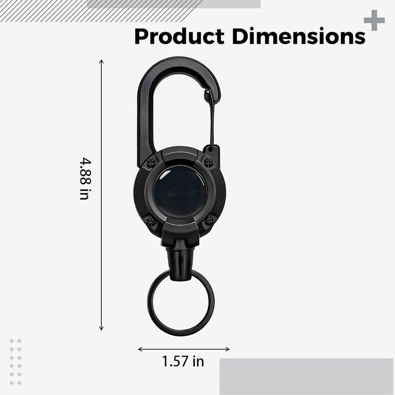 Heavy-Duty Lanyard 3-Pack With Belt Clip, Steel Wire Keychain Retractor, 4.9 In - Image 2