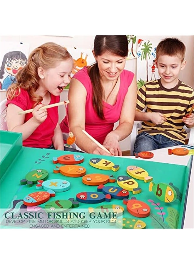 DURKU Wooden Magnetic Fishing Game for Toddlers - ABC Learning Letter Games for Kids, Montessori Toy Gift for Boys and Girls Ages 3-5 - Image 4