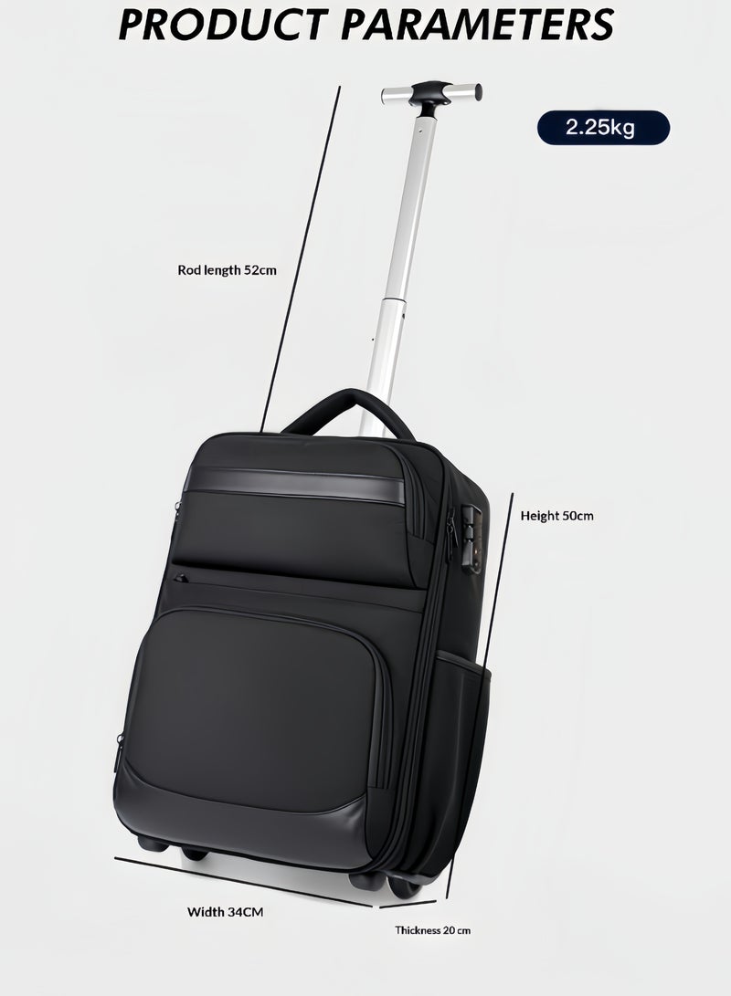 التمريض الجوي حقيبة ظهر متدحرجة للسفر، حقيبة ظهر للكمبيوتر المحمول مقاس 16 بوصة مع عجلات، حقيبة حمل مضادة للماء، حقيبة عربة عمل خفيفة الوزن مع قفل مضاد للسرقة للرجال والنساء - Image 5