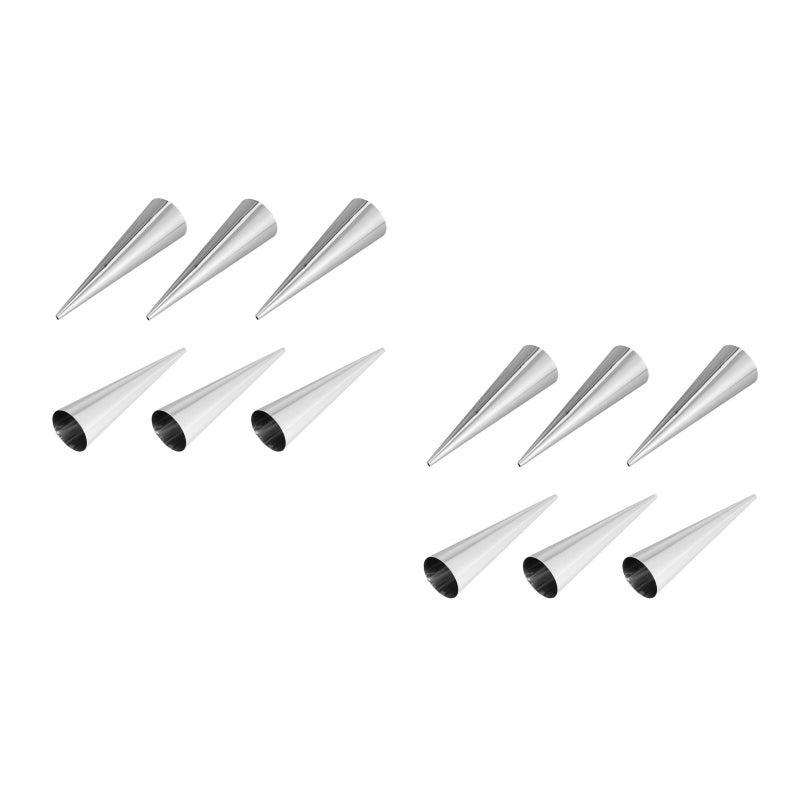 12 pcs Stainless Steel Croissants Mold DIY Spiral Baked Essential Horn Cake Baking Mold Big Size - Image 1