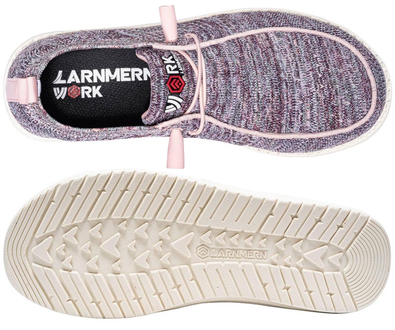 LARNMERN Slip On Steel Toe Loafers Women Work Safety Shoes Lightweight Comfortable Walking Sneakers(6 Women, Pink Rose) - Image 4