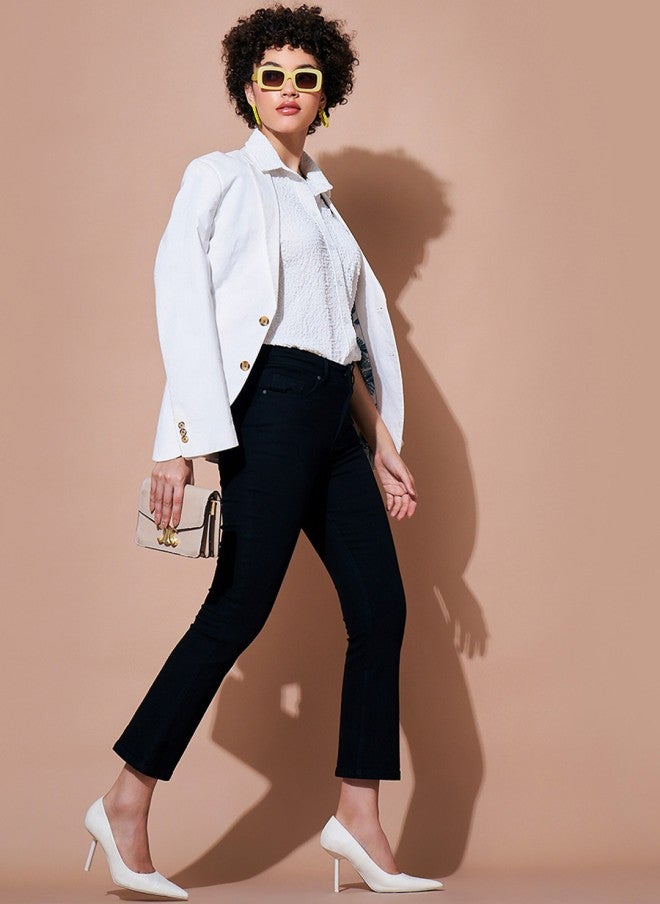 SASSAFRAS Bootcut Stretchable Jeans for Women in Dark Shade - Image 5