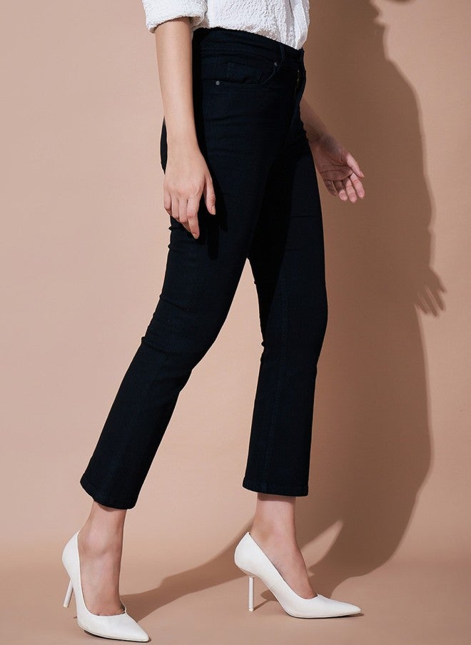 SASSAFRAS Bootcut Stretchable Jeans for Women in Dark Shade - Image 2