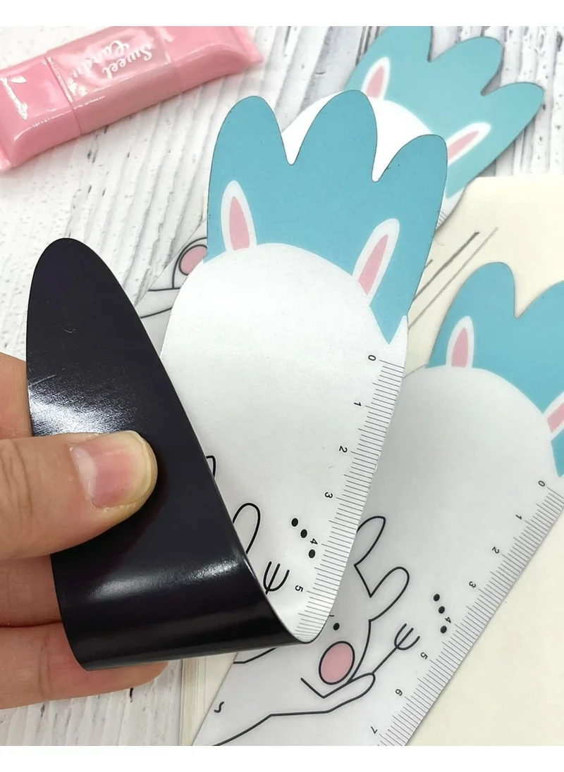Kağıt Gemi Dükkan Magnetic Cute Rabbit White Ruler
