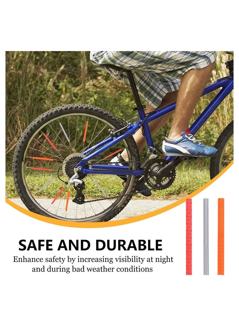 واي آند دي Bike Spoke Reflectors, 6 Sets/72Pcs Wheel Decoration Reflective Warning Strips, 360° Visibility Easy Mounting, Waterproof Riding Strips Clip Tube for Road Mountain - Image 4